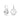 Round drop earrings with large clear gemstones and pavé accents set in white metal