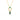 Gold necklace with round and pear-shaped green gemstones on a simple chain