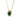 Gold necklace with pear-shaped green gemstone pendant and diamond accents
