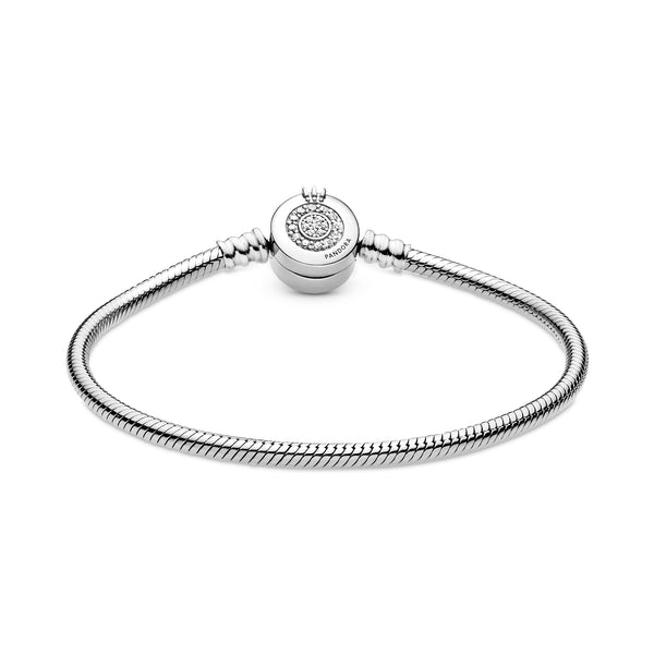 Pandora Moments Sparkling Crown O Snake Chain Bracelet Silver