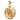 Gold circular pendant with sunburst design and amber center, fine jewelry accessory
