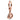 Rose gold dangle charm with a looped design and single clear stone accent