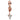 Rose gold key pendant charm with a heart-shaped clear gemstone