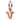 Rose gold letter V pendant charm with small accent diamond on white background