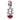 Sterling silver reindeer charm with red and clear gemstones, holiday jewelry accessory