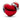 Red heart-shaped charm with a Santa hat, silver accents, and star detailing.