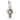 Sterling silver charm with female symbol and colorful gemstones, jewelry accessory
