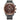 Men's Citizen Eco-Drive radio controlled watch with black band and rose gold bezel.