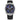 Citizen men's chronograph watch with blue dial, black strap, and tachymeter bezel