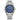 Men's Citizen Eco-Drive titanium watch with blue dial and silver metal bracelet