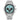 Men’s Citizen Eco-Drive titanium chronograph watch with aqua blue dial and silver bracelet