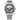 Citizen Eco-Drive men's stainless steel chronograph watch with silver band and black dials