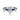 White gold ring with a pear-shaped diamond center and marquise blue sapphire side stones