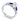White gold engagement ring with pear-shaped diamond center and blue sapphire side stones