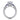 Platinum engagement ring with center diamond, blue sapphire accents, and side diamonds