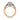 Rose gold engagement ring with center diamond and blue sapphire side stones