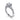 White gold diamond engagement ring with three-stone setting and side accent stones