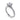 White gold diamond engagement ring with pavé band and round solitaire center stone