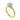 Yellow gold engagement ring with round diamond center and pavé diamond band