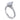 Marquise cut diamond engagement ring with pavé band in white gold, side view
