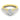 Yellow gold ring with pear-shaped diamond center and pavé diamond band
