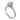 White gold engagement ring with oval diamond center and pavé diamond band