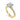 Yellow gold engagement ring with round diamond center stone and pavé diamond band