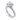 White gold diamond engagement ring with round center stone and pavé band