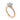 Rose gold diamond engagement ring with pavé band and round center stone