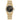 Gold Citizen Eco-Drive watch with black dial and diamond bezel for women