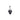 Sterling silver Hamsa hand pendant with black enamel and blue gemstone center