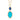 18KY Turquoise Center with Lapis Stone Diamond Halo Drop Pendant Necklace