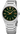 Stainless steel Seiko men's watch with green dial, gold markers, and date display