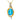 14K Yellow Gold Oval Blue Topaz Diamond Pendant Necklace