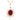 14K Yellow Gold Oval Ruby Flower Pendant Necklace