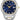 Citizen Corso watch with eco-drive technology and two-tone finish with a dark blue face and diamonds to mark the hours. 