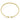 Gold beaded open bangle bracelet with diamond accents displayed on white background