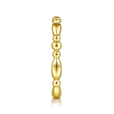 Yellow gold beaded fashion ring with polished, rounded geometric shapes