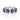 White gold ring with four oval blue sapphires and diamond halo accents