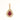 14K Yellow Gold Pear Shape Ruby with Diamond Halo Pendant Necklace