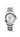 Longines 34mm round stainless steel watch, white mother-of-pearl dial, diamond indexes, date