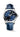 Longines Stainless steel case, blue dial with date and a blue leather strap