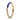 Gold-plated ring with blue enamel and pavé cubic zirconia accents on white background