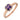 14k Rose Gold 5mm Cushion Amethyst and Diamond Halo Ring PC3221A-AM