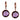 14K Rose Gold Round Amethyst Dangle Earrings with Diamond Accent