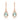 14K Rose Gold pear Shape Aquamarine with Diamond Halo Dangle Earrings