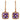 14k Rose Gold Amethyst and Diamond Halo Earrings pc6803a