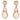 14K Rose Gold 2 Pear Shape Opal Diamond Dangle Earrings