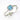 14k White Gold 5mm Cushion Blue Topaz and Diamond Halo Ring WC3221B-BT