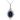 14K White Gold Oval Sapphire Diamond Halo Pendant Necklace